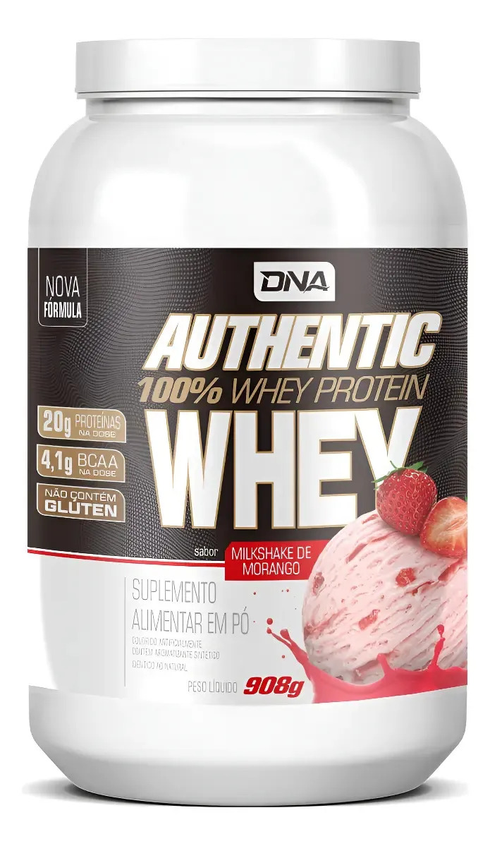 Authentic 100% Whey 908g - Dna Sabor Mousse de maracujá | MercadoLivre