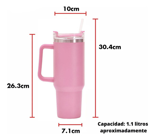 - Taza Térmica De 40 Oz, Color Rosa