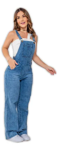 Jardineira jeans hotsell mercado livre