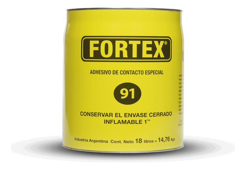Cemento De Contacto Fortex 91 Adhesivo Especial 18 Litros