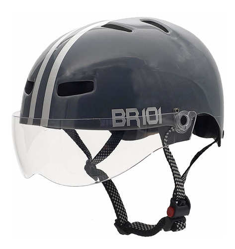 Capacete Br 101 Urbano Profissional Cinza Vision Cristal Pp