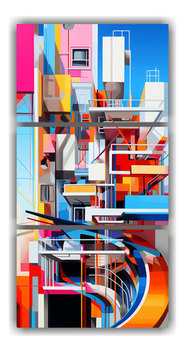 75x150cm Set 3 Obras Abstractas Arquitectura Arte Pinturas D