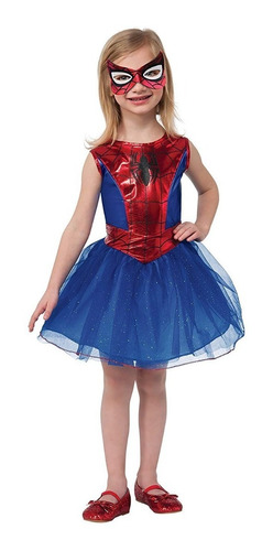 Disfraz De Niña Araña Spider Girl Vestido Con Tutu Y Antifaz