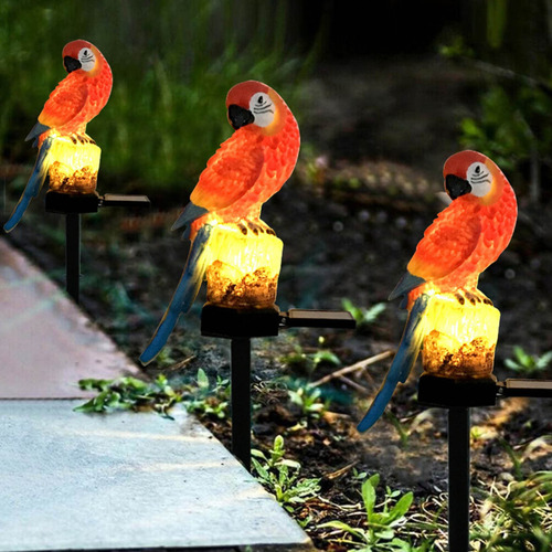Lámpara Solar Con Forma De Loro Para Colocar En El Suelo, De
