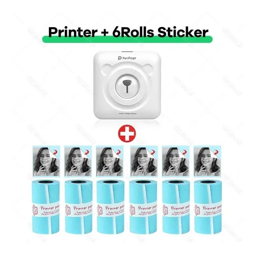 203dpi Peripage A6 Mini Impresora +6 Pegatinas, Rollos De Pa