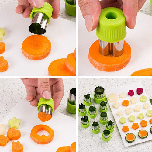 Juego De 12 Moldes Para Cortar Frutas Y Verduras Con Cuchara
