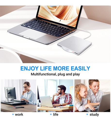 Unidad Externa De Cd/dvd M4usb C Portátil Cd Movi-f Sin Unid