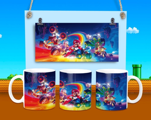 Taza Plástica Sublimada Infantil Mario Bross La Película