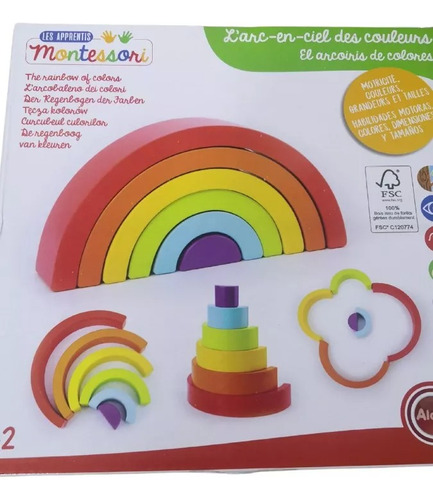 Montessori Juego Didáctico Arcoíris Colores Formas 