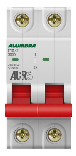 Disjuntor Bipolar 2p 10a Curva C Albr3 Alumbra