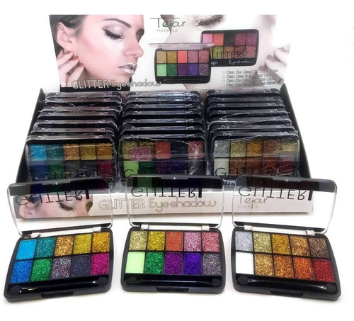 Paleta Sombras Ojos Glitter Eyeshadow Tejar Set 24 Unidades