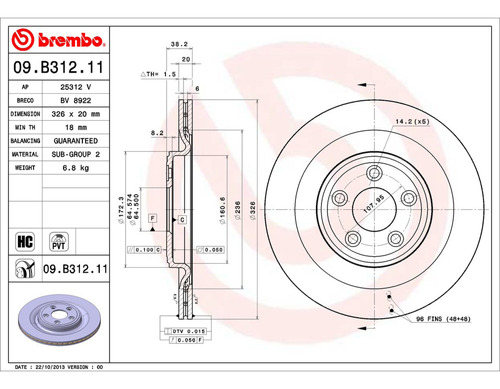 2 Discos Freno Traseros Para Jaguar Xk 2010