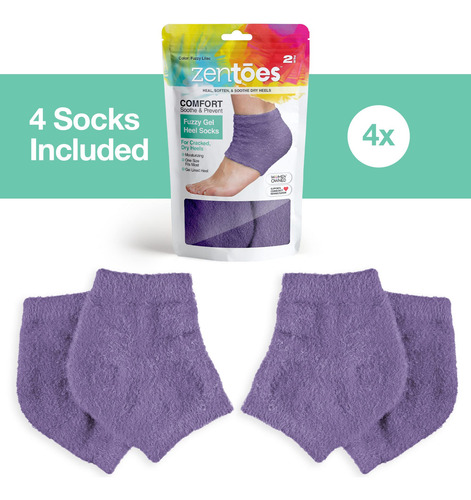 Zentoes Calcetines De Tacón Hidratantes, 2 Pares De Calcetin