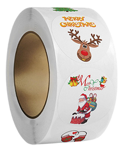 Rollo De 500 Pegatinas Navideñas Para Hacer Estilo G