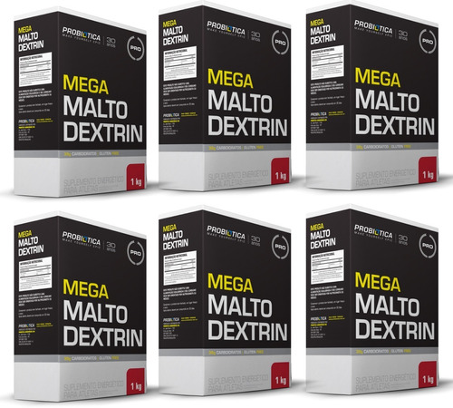 6x Mega Malto Dextrin - Maltodextrina (1kg) Probiótica