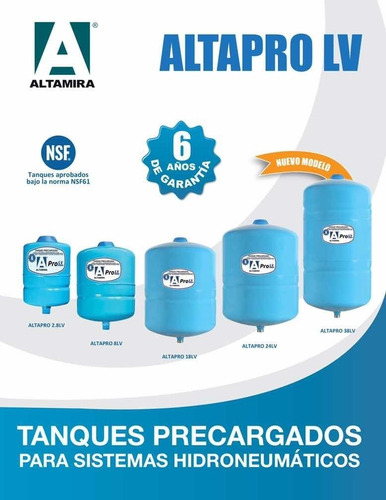 Tanque Precargado Vertical De Diafragma De 38 Litros