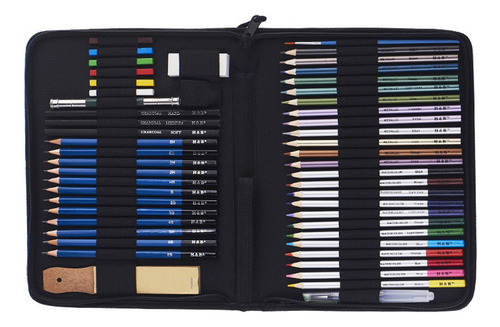 H&amp;b 51 Unids / Set Profesional Kit De Dibujo Lpiz De