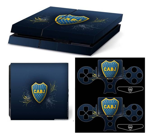 Skin Ps4 Slim + Skin 2 Joyst + 2 Lightbar - Futbol B