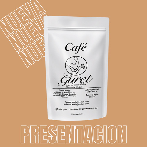 Café Guret 100% Puro, Molido Con Un Tostado Medio 450g