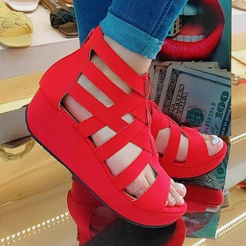 Huarache Mujer Zapatilla Dama Plataforma Baja Comodos Moda