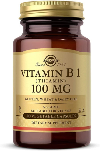 Vitamina B1 100 Mg Solgar 100 Capsulas