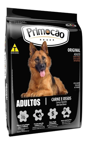 Imagen 1 de 4 de Alimento Primoção Original para perro adulto sabor carne y huesos en bolsa de 27kg
