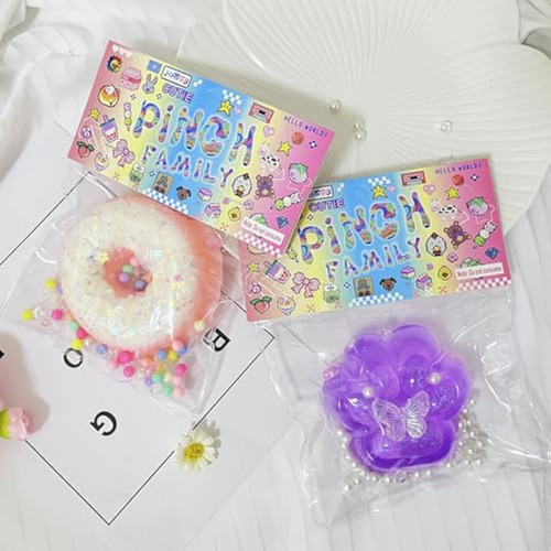 2 Piezas Taba Squishy Cat Paw Donut Squeeze Toys