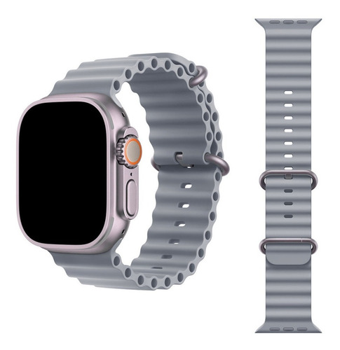 Pulsera Ocean para Apple Watch Ultra de 49 mm, 45/44/42/41/40 mm, color gris