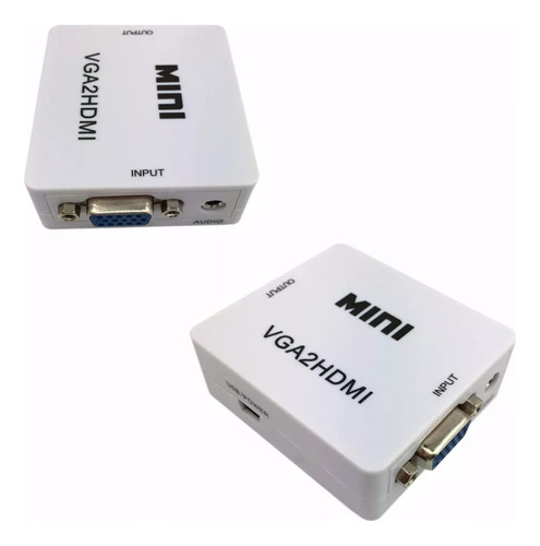 Mini Conversor Adaptador Hdmi Para Vga + Áudio