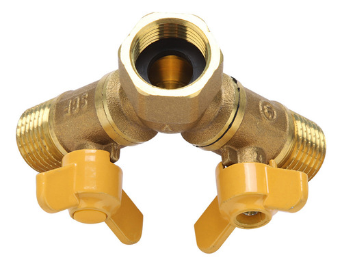 Conector De Doble Grifo G1/2 De Latón Para Riego De Jardín,