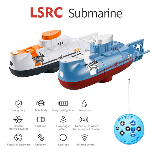 Mini Rc Submarino Controle Remoto Barco Impermeável Mergulho