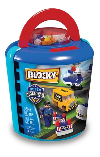 Imagen 1 de 4 de Ladrillos Blocky Policia Por 100 Balde 01-0653 (2897)