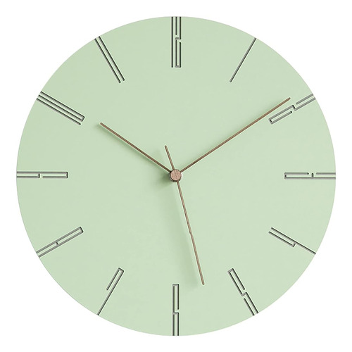 Moderno Minimalista Silencioso Reloj De Pared Verde Pastel C