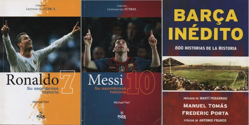 Libros De Futbol 3 Biografía Messi, Cristiano Ronaldo, Barca