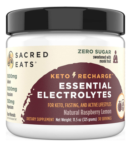 Sacred Eats Polvo De Electrolitos Keto Y Suplemento De Hidra