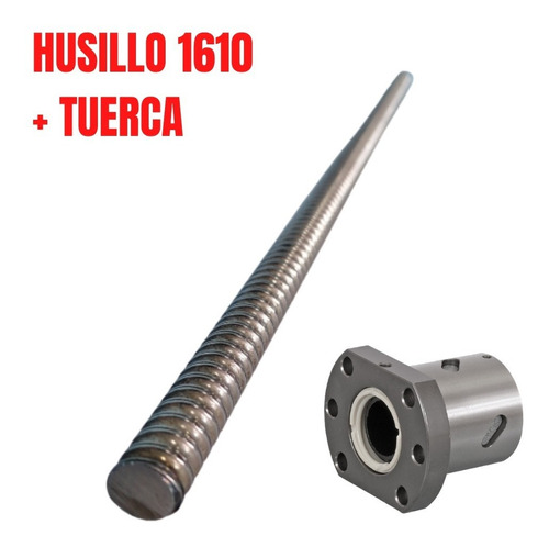 Husillo De Bolas Rm1610 Paso 10 1300mm Con Tuerca
