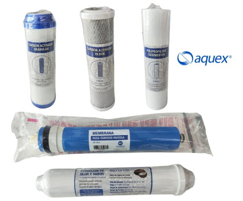 Kit De Repuestos Para Filtro De Osmosis 5 Etapas Aquex