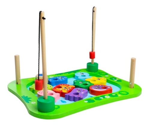 Imagen 5 de 10 de Acool Juego De Pesca Magnetico De Madera Con Dado Ac7685