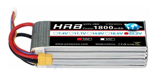 Bateria Lipo Hrb 1800mah 6s 22.2v 50c Con Xt60 Plug Para Sab