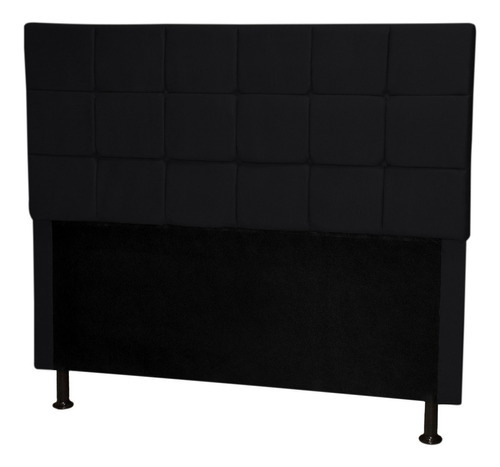 Cabeceira De Cama Box Londres Casal 140cm X 118cm Suede Cor Preto