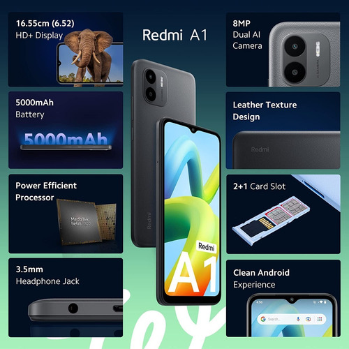 Imagen 4 de 4 de Telefono Xiaomi Redmi A1 2gb Ram 32gb Rom 6.52 Hd+ 5000mah