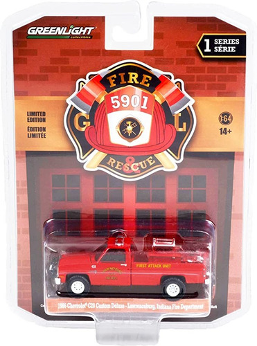 Greenlight  A -  Chevy C20 Custom Deluxe Pickup Truck Red F.