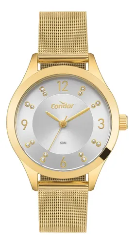Relógio Condor Feminino Dia a Dia CO2035NQT/4K Dourado Prata