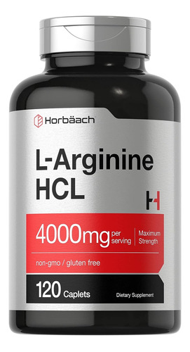 L Arginina 4000 Mg L Arginine Hcl Horbaach 120 Caplets