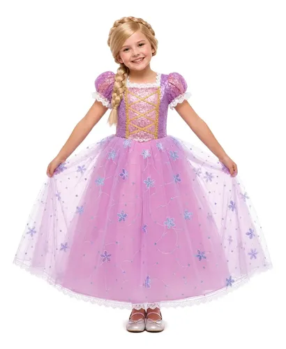 Fantasia Rapunzel Vestido Luxo Infantil Menina Princesas