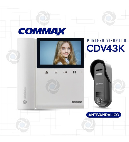 Imagen 3 de 7 de Kit Portero Visor Commax Lcd Led 4 Color Cdv43k + Cerradura