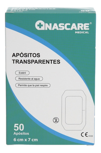 Pack 50 Apósito Adhesivo Transparente 6x7 Cm Nascare