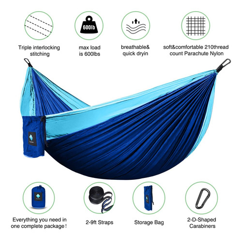 Hamacas Dobles Para Camping, Hamaca Paracaídas Portátil P...
