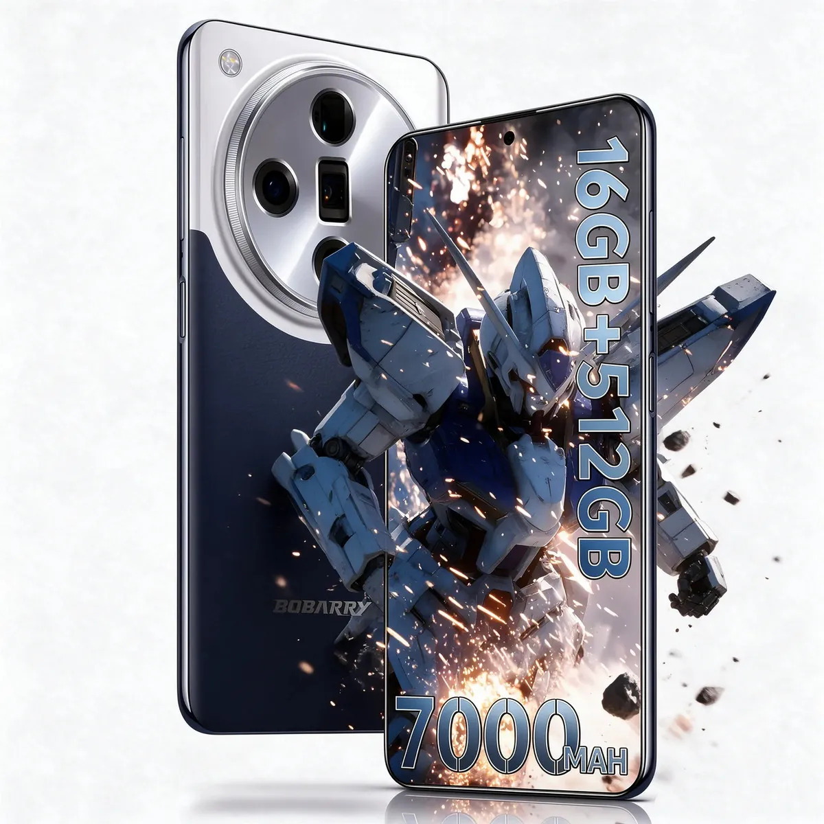 Celular Smartphone Bobarry X7 Pro 512gb 16gb Ram Dual Sim 120hz 7000mAh e Camera 108mp azul