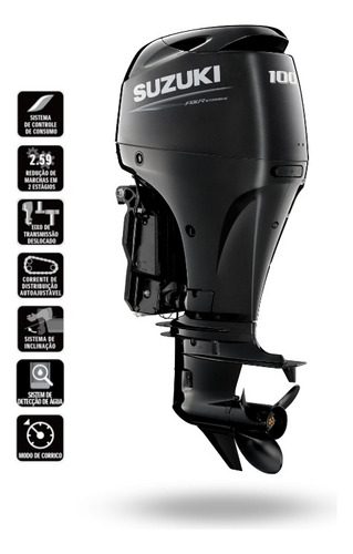 Motor De Popa Suzuki Df 100 Btl, 4 Tempos Poddium Náutica